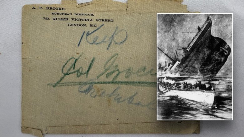 ‘Prophetic’ letter from doomed Titanic journey sells for huge sum at auction