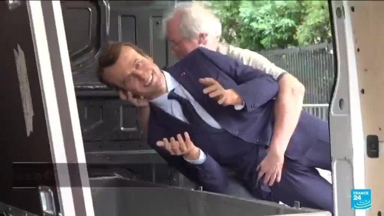 Greenpeace steals Macron wax figure for anti-Moscow protest