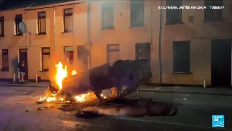 Northern Ireland rioters protest alleged sexual assault case