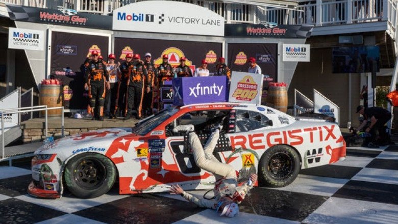 NASCAR driver Connor Zilisch breaks collarbone after falling from his vehicle in victory lane