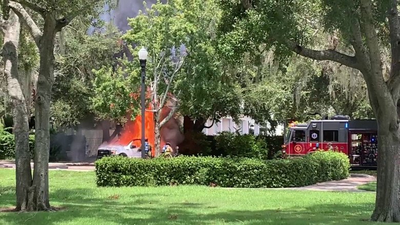 1 injured when pickup truck catches fire in Winter Haven