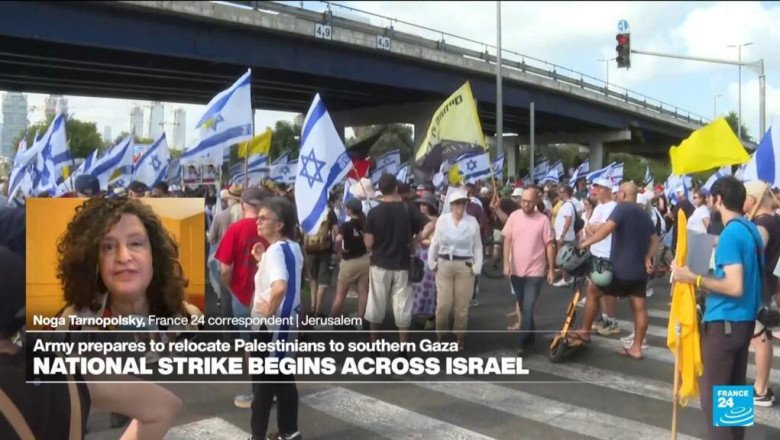 Protesters go on strike in Israel demanding ceasefire