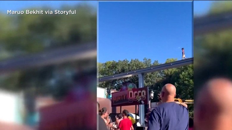 Boy rescued after wandering onto monorail track at theme park