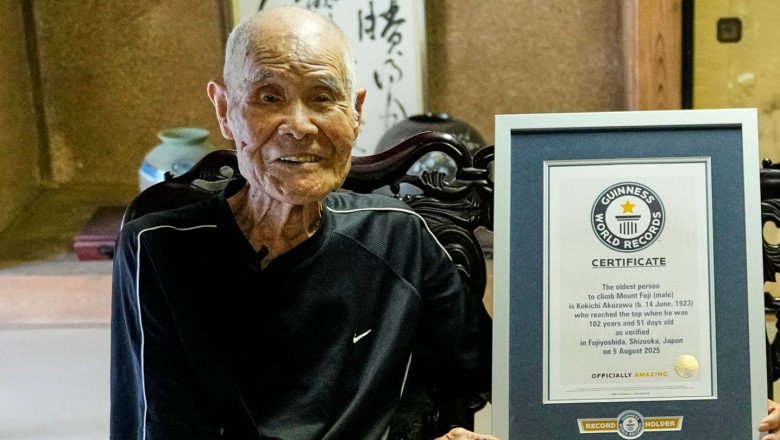 A 102-year-old man reached Mount Fuji’s summit, breaking record for oldest climber