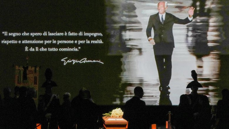 In pictures: Crowds and fashion royalty bid farewell to Giorgio Armani