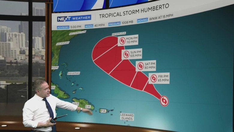 Tropical Storm Humberto forms in Atlantic. Maps show its forecast path.